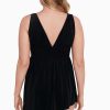 Swim Longitude | Flyaway Long Torso Swim Dress Night Gala Goddess Black